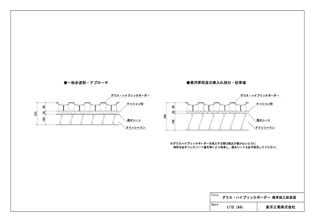 グラス・ハイブリックボーダー 標準施工断面図