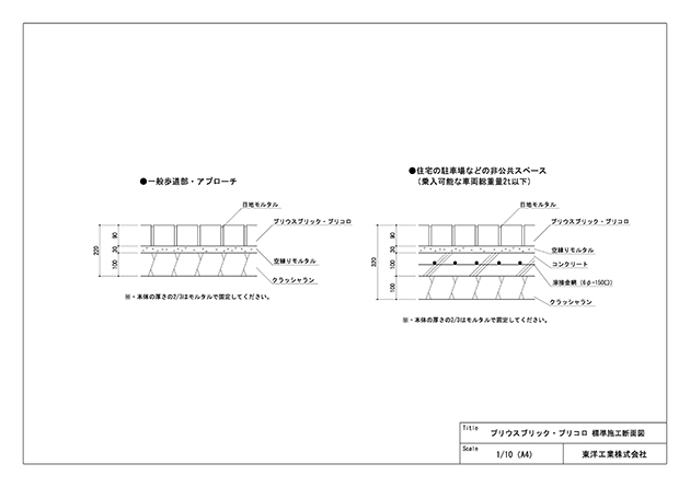 プリウスブリック・プリコロ 標準施工断面図