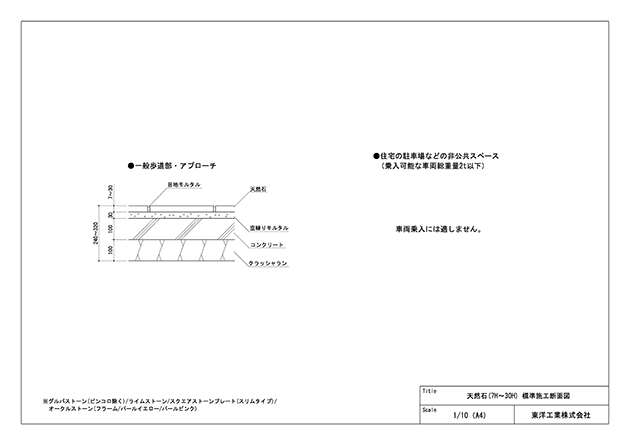 天然石(7H～30H) 標準施工断面図