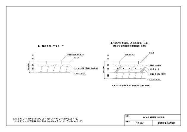 レンガ 標準施工断面図