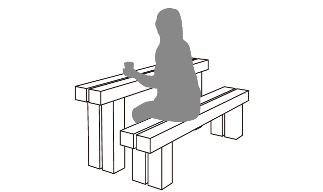 テーブル+ベンチ 設置例